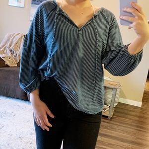 Blue casual blouse